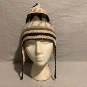 Banana Republic 100% LambsWool Hand knit Earflap Beanie Hat
